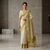 Ivory Floral Checks Border Saree