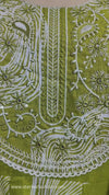 Lime Zest Printed Cotton Anarkali Set