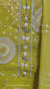 Lime Zest Elegance Printed Cotton Suit Set