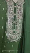 Emerald Grace Embroidered Cotton Anarkali Suit Set