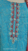 Turquoise Elegance Embroidered Suit Set